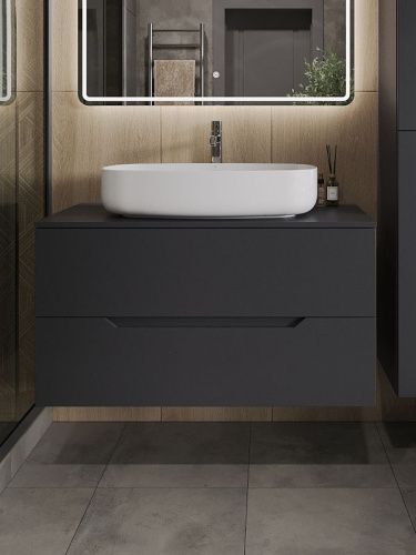 Тумба с раковиной Orange Line Li-100TugMDF+B07-675W 100х50 цвет серый - фото 3