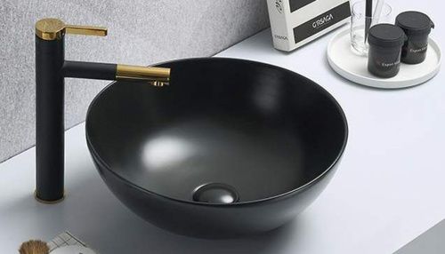 Раковина из сантехнического фаянса Velvex 104MB 40х40 накладная цвет черный без отверстий под смеситель - фото 2