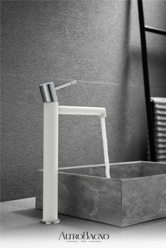 Смеситель для раковины AltroBagno Intento AltroBagnoIntento010217MW на столешницу белый - фото 4