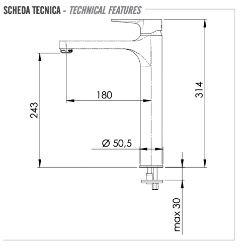 Смеситель для раковины Remer Winner W10L на столешницу хром - фото 2