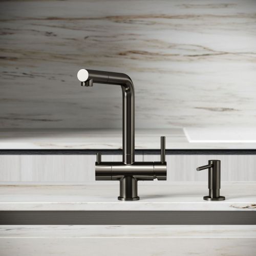 Смеситель для кухни Sancos Spin SC4015GG на мойку вороненая сталь - фото 4