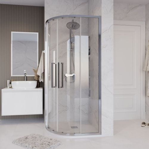 Душевой уголок Grossman Cosmo 301.K33.02.1010.10.00 100х100 стекло прозрачное профиль хром без поддона - фото 5