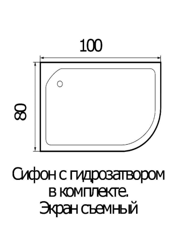 Душевой поддон акриловый Wemor 10000001114 100х80 белый с каркасом - фото 2