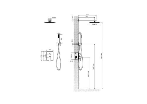 Душевая система Aquatek ЛИРА AQ1472CR встраиваемая в стену цвет хром - фото 4