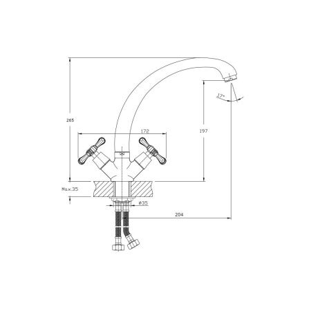 Смеситель для кухни Rush Bianki BI7650-27 на мойку хром