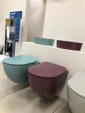 Чаша унитаза подвесная Creavit Free FE322-11BR00E-0000 цвет бордовый без сиденья смыв торнадо