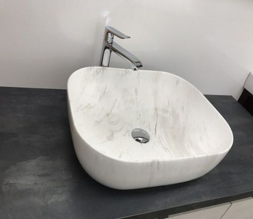 Раковина из сантехнического фаянса CeramaLux K397D9 50х40 накладная цвет белый без отверстий под смеситель - фото 2