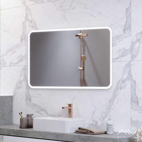 Зеркало с подсветкой и антизапотевателем Alavann Cat ALV0040002 100х80 подвесное - фото 2