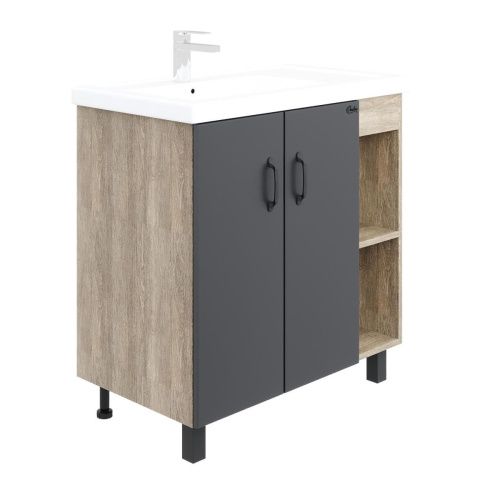 Тумба под раковину Onika Тимбер 108046 80х50 подвесная цвет белый