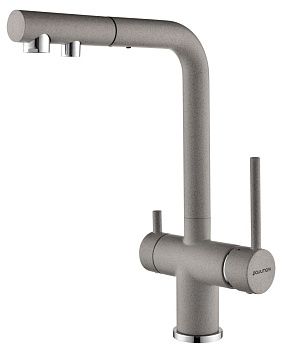Смеситель для кухни Paulmark SERPENTINE Se213222-GR на мойку серый