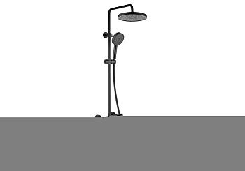 Душевая стойка Aquatek ВЕГА AQ2043MB настенная цвет черный с термостатом