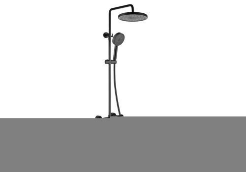 Душевая стойка Aquatek ВЕГА AQ2043MB настенная цвет черный с термостатом