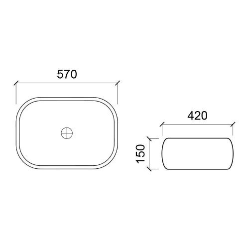 Раковина из сантехнического фарфора WesnaArt Round 4050-ROU 60х40 накладная цвет белый - фото 2