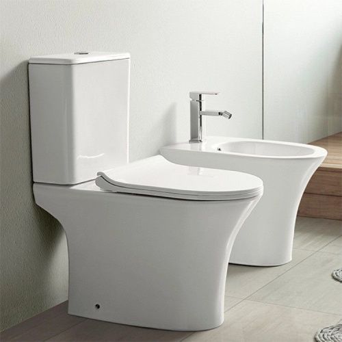 Унитаз напольный с бачком CeramaLux 1217A белый с сиденьем микролифт безободковый - фото 2