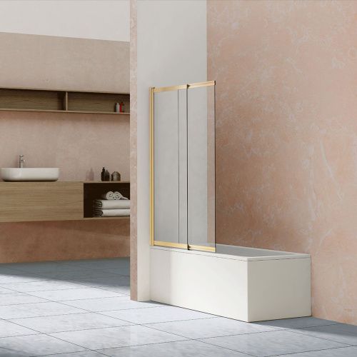 Душевая шторка на ванну Vincea VSB-1E VSB-1E100CLG 100х145 стекло прозрачное профиль золото ориентация универсальная