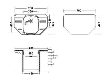 Кухонная мойка Ukinox Гранд GRL780.490 -GT8K 2C 80х50 цвет нержавеющая сталь поверхность полированная