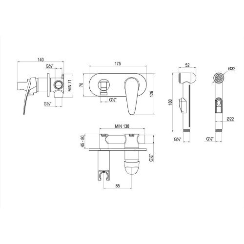 Гигиенический душ со смесителем LeMark Linara LM0419C хром - фото 2