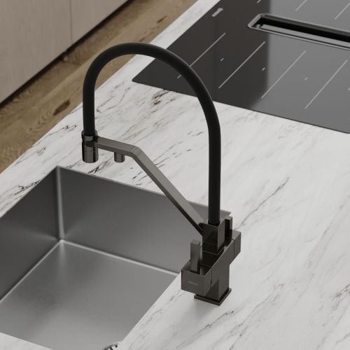 Смеситель для кухни Sancos Loro SC4007GG на мойку вороненая сталь - фото 3