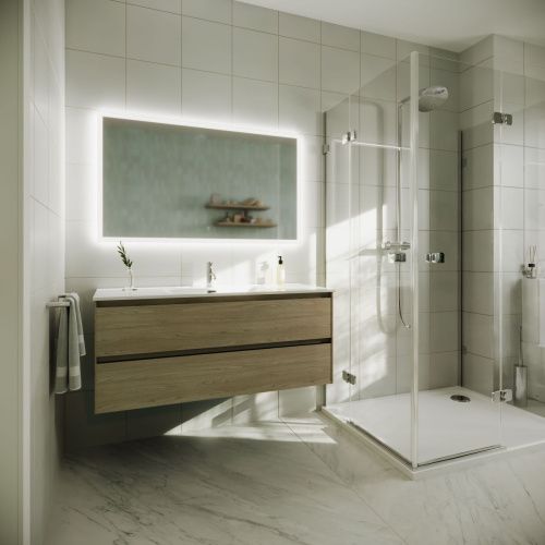 Тумба под раковину Sancos Cento CN120-1KE 120х50 подвесная цвет коричневый - фото 3