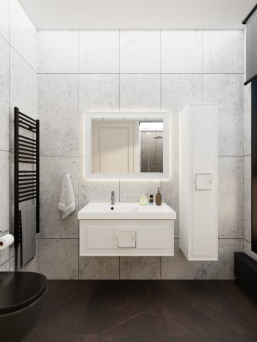 Тумба с раковиной La Fenice CUBO NFNC-01-CUB-B-90-3-90L 90х50 подвесная цвет белый - фото 4