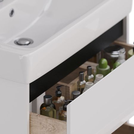 Тумба под раковину LeMark Combi LM03C80T-black 70х40 напольная цвет белый