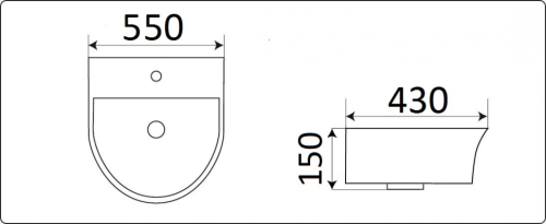 Раковина из сантехнического фаянса CeramaLux 78370C 60х40 подвесная цвет белый 1 отверстие под смеситель - фото 2