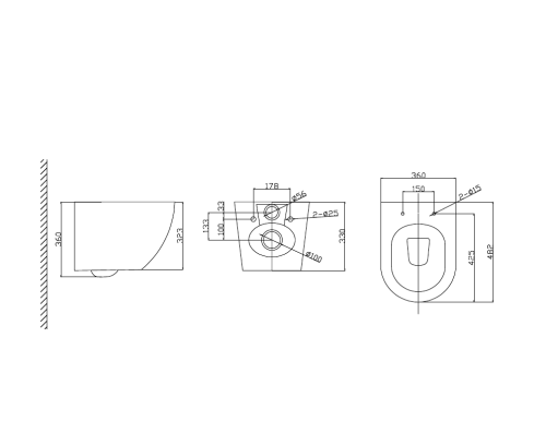 Сет унитаз CR25200+Система инсталляции для унитаза, GROHE Rapid SL, комплект 3 в 1, монтажная высота 1.13 м, (38772001) - фото 3