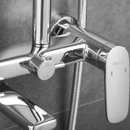 Душевая стойка Shevanik S8536 настенная цвет хром
