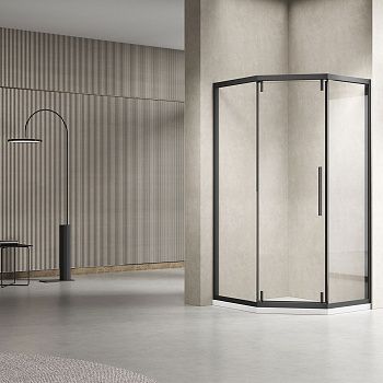 Душевой уголок Vincea Show VSP1-4SH100CLB 100х100 стекло прозрачное профиль черный без поддона