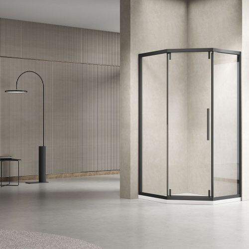 Душевой уголок Vincea Show VSP1-4SH100CLB 100х100 стекло прозрачное профиль черный без поддона