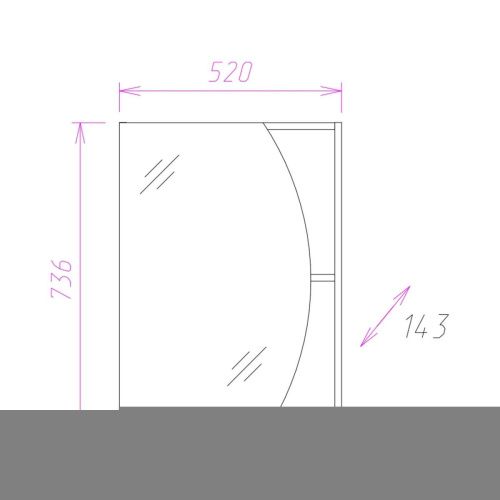 Зеркало-шкаф Onika Дуэт 205207 50х70 подвесной цвет коричневый - фото 3