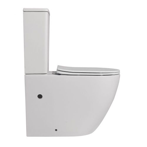 Унитаз напольный с бачком Abber Bequem AC1110 белый с сиденьем безободковый каскадный смыв - фото 2