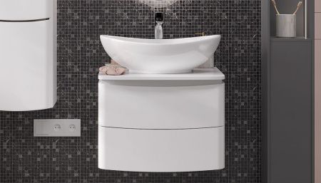 Тумба под раковину Velvex LUNA tp.LUN.60.2Y 60х50 подвесная цвет белый