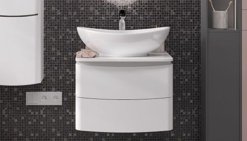 Тумба под раковину Velvex LUNA tp.LUN.60.2Y 60х50 подвесная цвет белый - фото 2