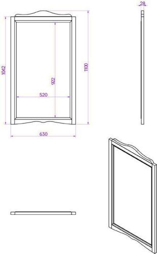 Зеркало TW collection Veronica Nuovo VER1163-B 60х110 - фото 2