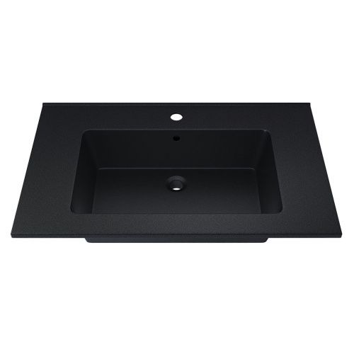 Раковина из искусственного камня Uperwood Parma Quartz 291003007 80х50 полувстраиваемая цвет черный - фото 3