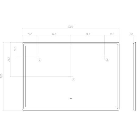 Зеркало Vigo Geometry Comfort 64 100х70