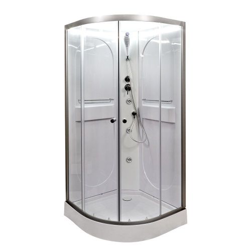 Душевая кабина AvaCan L608NLED+GM 80х80 четверть круга без крыши ориентация универсальная - фото 3