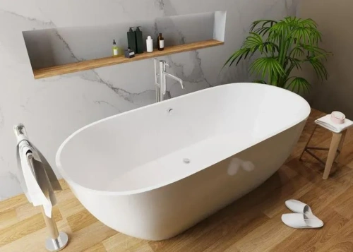 Ванна из литьевго мрамора Taliente Nemi Matt NE18078Matt 180х80 отдельностоящая овальная без ножек и каркаса - фото 5