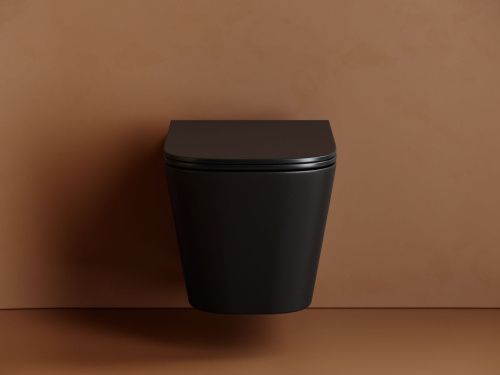 Унитаз подвесной Ceramica Nova UNION CN4009TMB черный с сиденьем микролифт безободковый смыв торнадо - фото 3