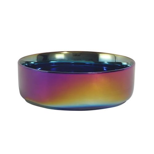 Раковина из сантехнического фаянса Abber BEQUEM AC2108Regen 40х40 накладная цвет хамелеон без отверстий под смеситель - фото 2