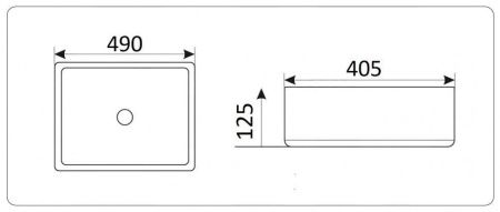 Раковина из сантехнического фаянса CeramaLux 9132 50х40 накладная цвет белый без отверстий под смеситель