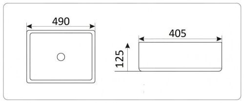 Раковина из сантехнического фаянса CeramaLux 9132 50х40 накладная цвет белый без отверстий под смеситель - фото 2