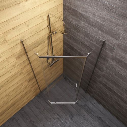 Душевой уголок Тритон Дека-Хром Щ0000056789 100х100 стекло прозрачное профиль хром без поддона - фото 2
