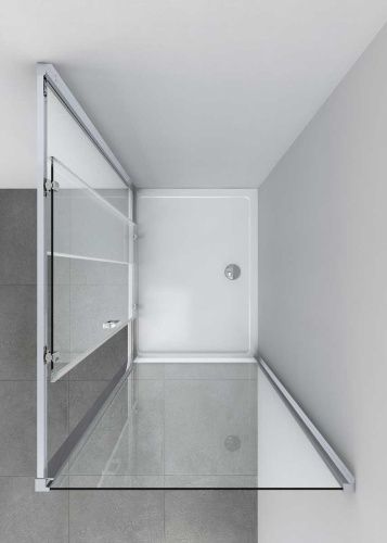 Душевой уголок Vincea Alpha VSR-3AL8010MT 100х80 стекло текстурное профиль хром без поддона - фото 5