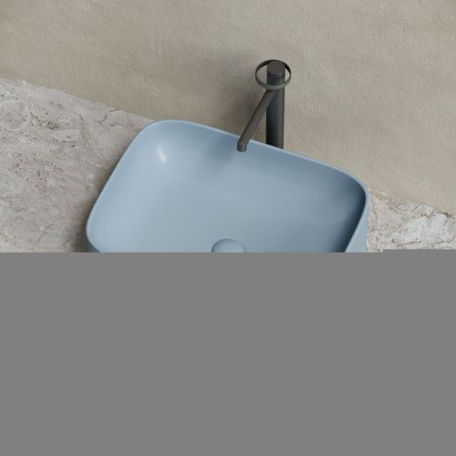 Раковина из сантехнического фарфора Ceramica Nova ELEMENT CN6052MHL 50х40 накладная цвет голубой без отверстий под смеситель - фото 5