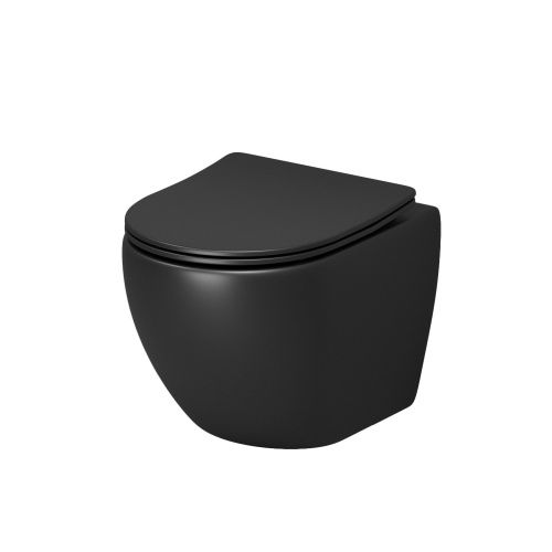 Унитаз подвесной Grossman Color GR-4455BMS черный с сиденьем микролифт безободковый каскадный смыв