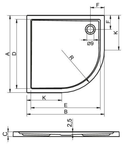 Душевой поддон акриловый Riho ZURICH D001023005 100х100 белый - фото 2