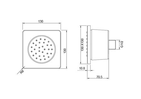 Боковая форсунка для душа Aquatek AQ2099MB