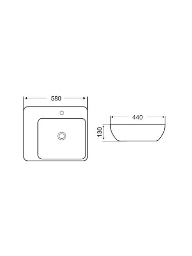 Раковина из сантехнического фаянса WeltWasser WW SK 10000004594 40 см накладная цвет белый 1 отверстие под смеситель - фото 2